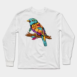 breasted bird colorful Long Sleeve T-Shirt